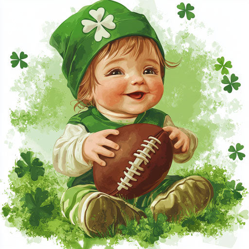 St. Patrick's Day Baby with a Football
