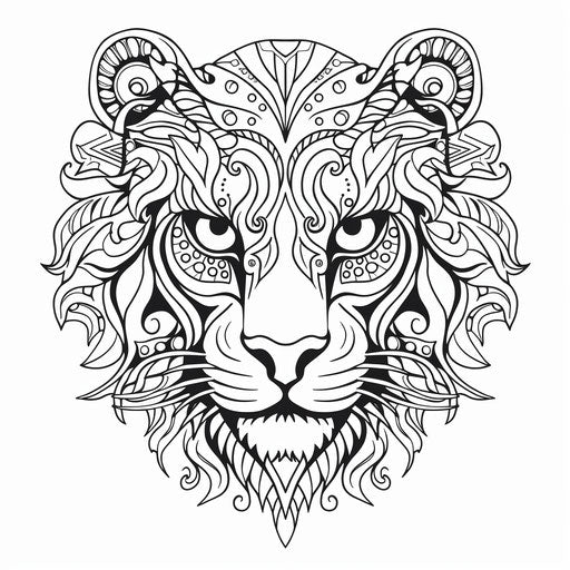 Adult coloring page with tiger head