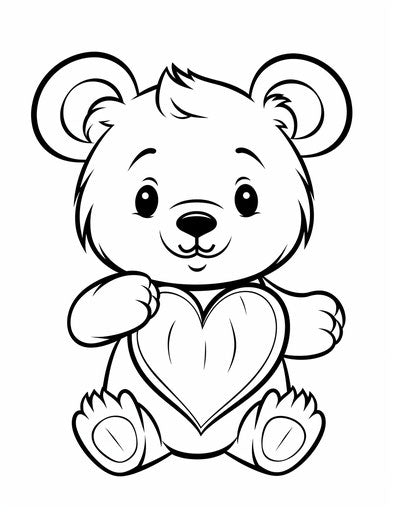Adorable teddy bear with heart shaped heart