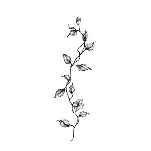 Small meaningful tattoo with delicate vine design