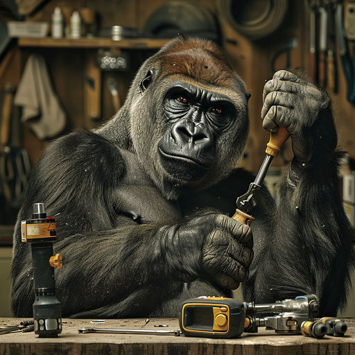 Gorilla using tools to demonstrate intelligence