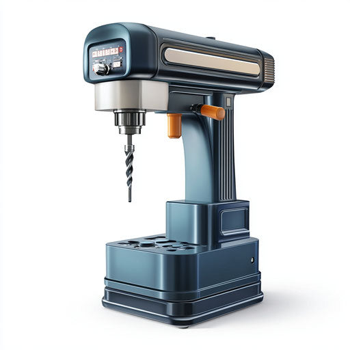 3D Drill Press on white background, isolated clipart