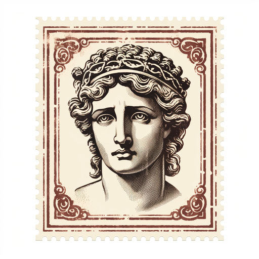 Stamp clipart in the style of Chiaroscuro Art on white background