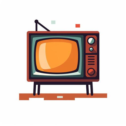 Television clipart in Minimalist style on white background