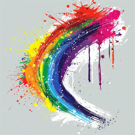 Artistic flat clipart style rainbow tattoo sketch