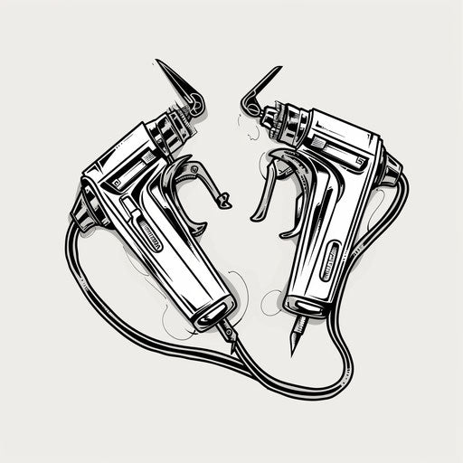 Dynamic sketch of a pair of electric clippers