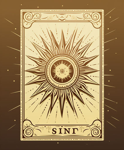 Sun tarot card symbol, hand-drawn style
