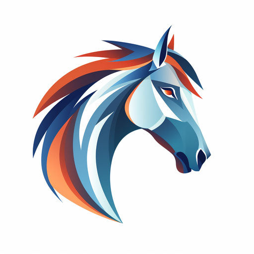 Horse head clipart in the style of Minimalist, on a white background