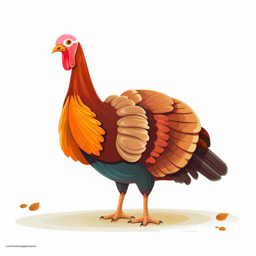 Minimalist turkey clipart on a white background