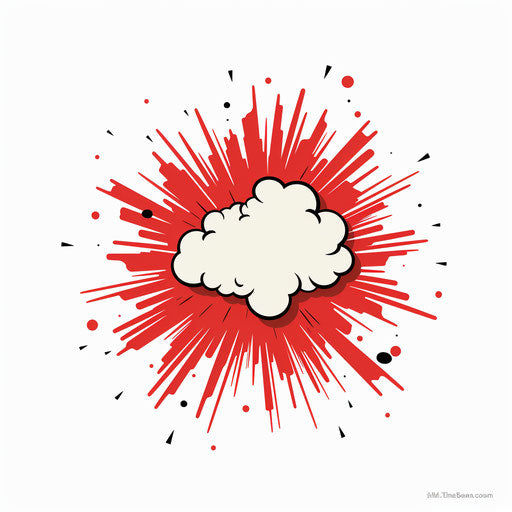 Minimalist explosion clipart on white background