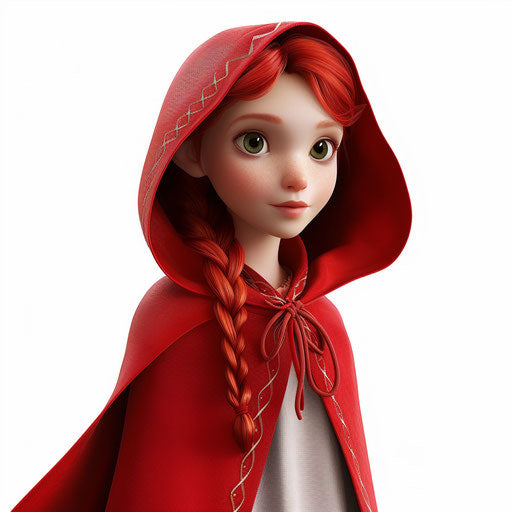 Little red riding hood clipart in photo realistic style