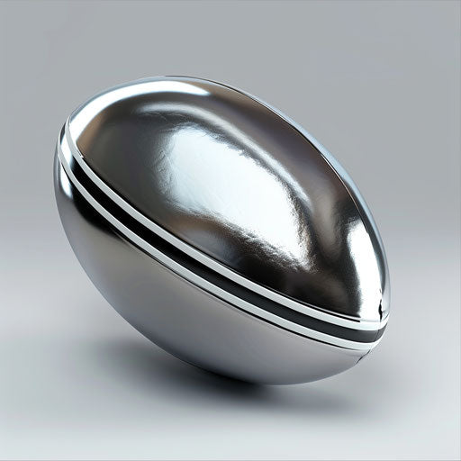 Metallic silver background underpins realistic rugby clipart