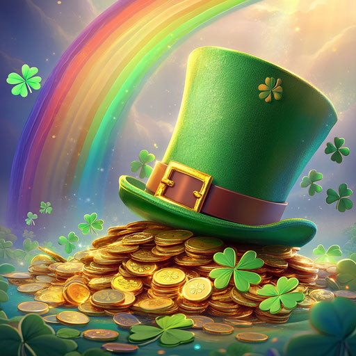 St. Patrick's Day: rainbow and pot of gold