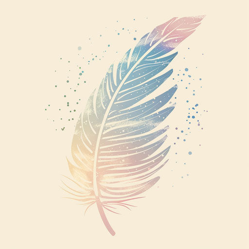 Bohemian clipart style flat tattoo sketch of a feather