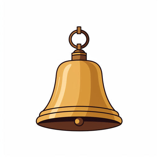 Bell clipart in Minimalist style, on white background