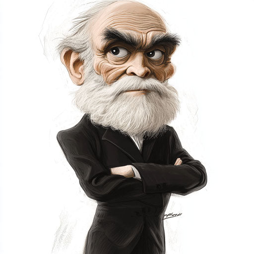 Premium Charles Darwin Caricature Clipart for Digital Artists