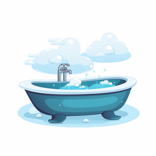 Minimalist style bath illustration on white background