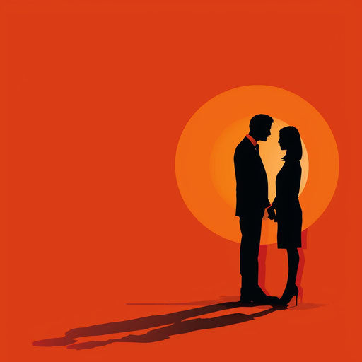 Realistic goodbye clipart on sunset orange background