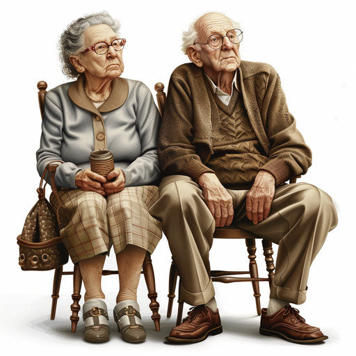 Realistic retirement clipart on flat white background