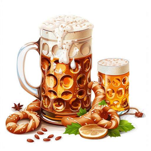 Oktoberfest clipart in photo realistic style on white background