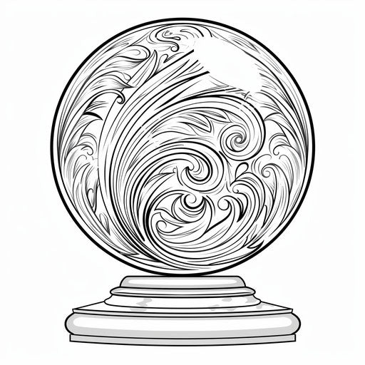 The mystical crystal ball with swirling patterns