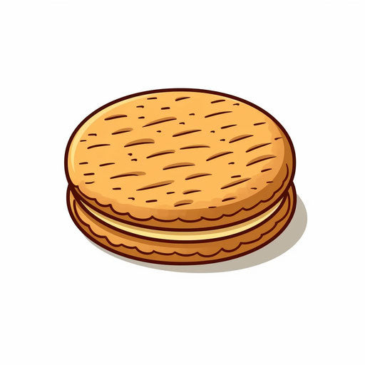 Minimalist style biscuit clipart, on white background
