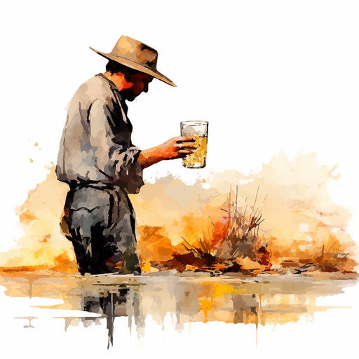 Thirsty clipart in the style of Impressionistic Art