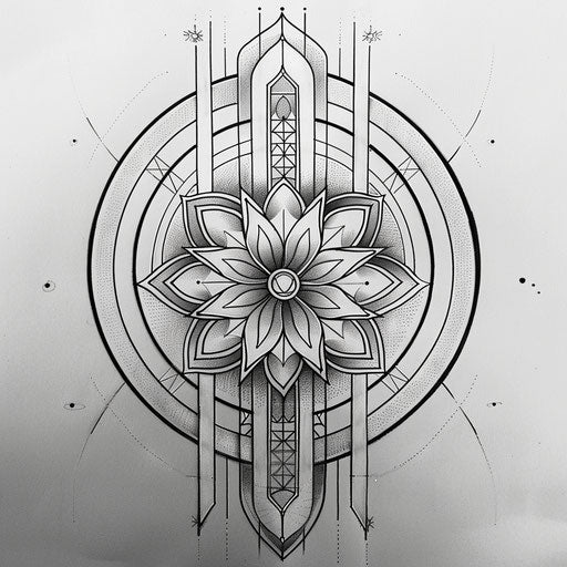 Art deco tattoo sketch of the Flower of Life