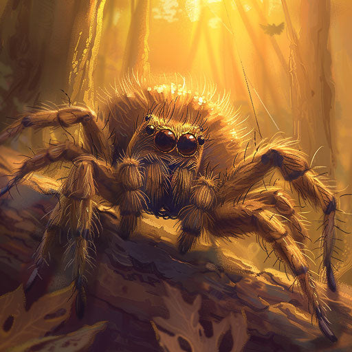 Adorable spider sunbathing