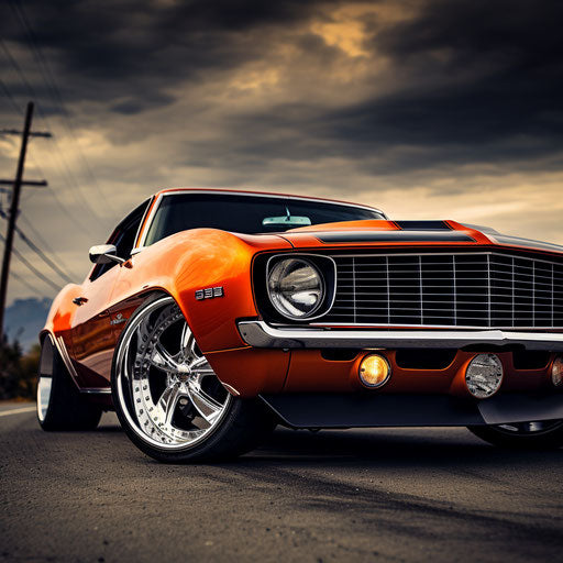 Classic car Chevrolet Camaro modern alloy rims