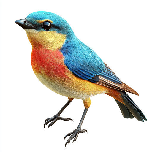 3D bird in photo realistic style on flat white background