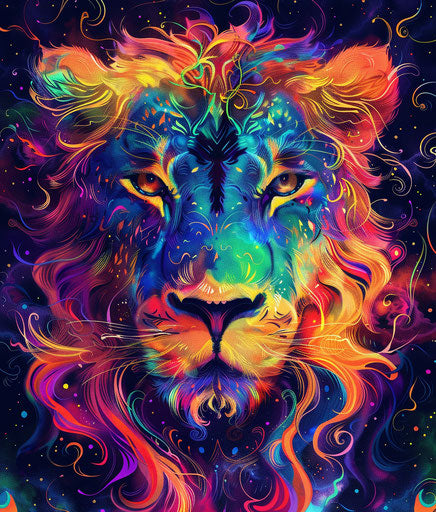 Colorful feline portrait in watercolor