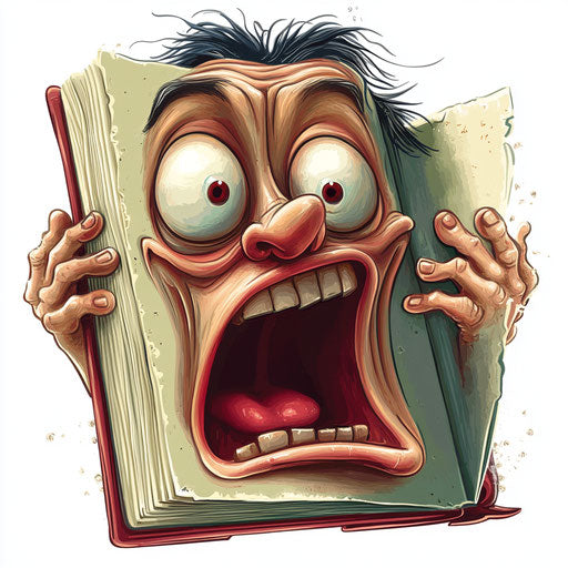 Humorous caricature of a notebook clipart with human characteristics