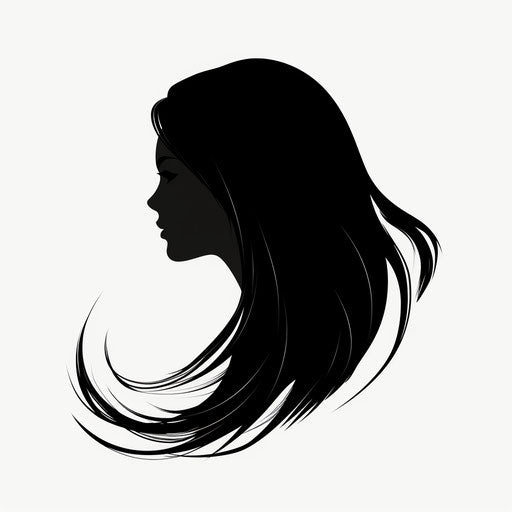 Hair illustration in Minimalist style, on white background