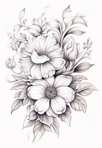 artistic coloring of decorative flowers in arabesque style