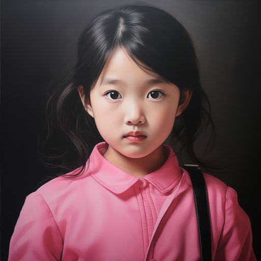 The big girl in pink with a white briefcase