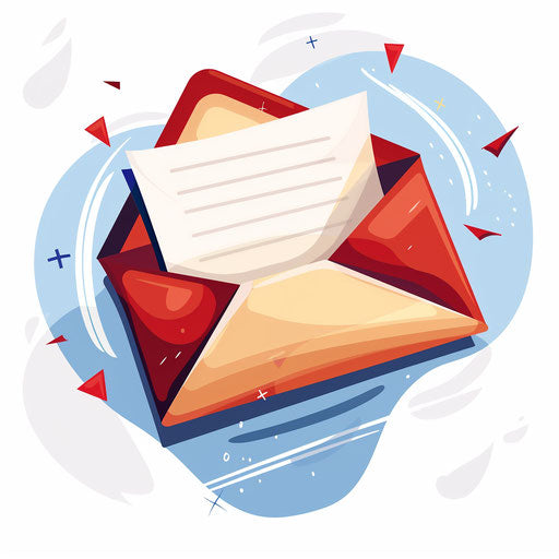 Newsletter clipart with white background in realistic style