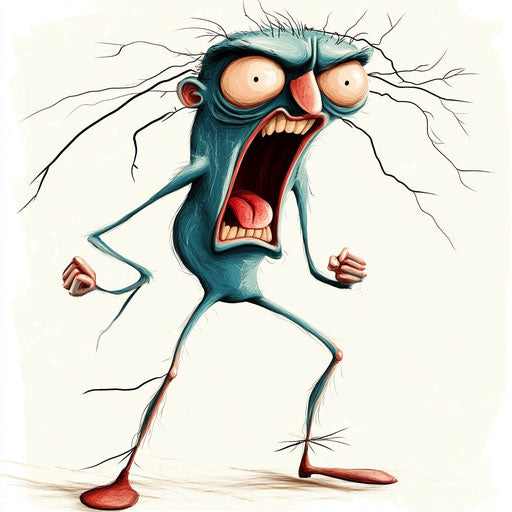 Humorous caricature of an electricity clipart with human characteristics