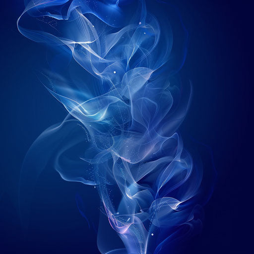 Blooming photo-realistic feedback on flat indigo background