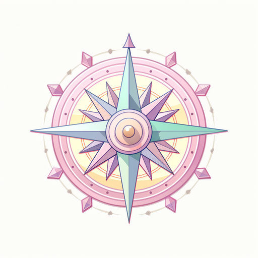 Compass clipart in the style of Pastel Colors Art, on a white background
