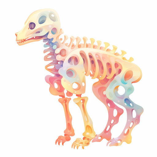 Bone clipart in the style of Pastel Colors Art, on a white background