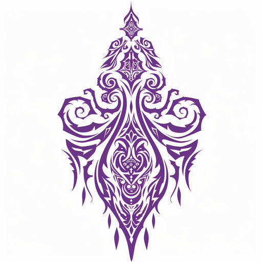 Purple tribal tattoo design on clean white background