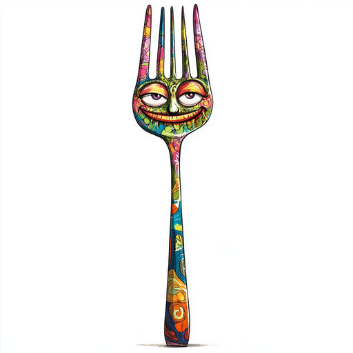 Unique Fork Caricature Clipart Art Pieces