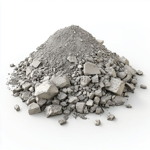 3D Concrete Mix on flat white background