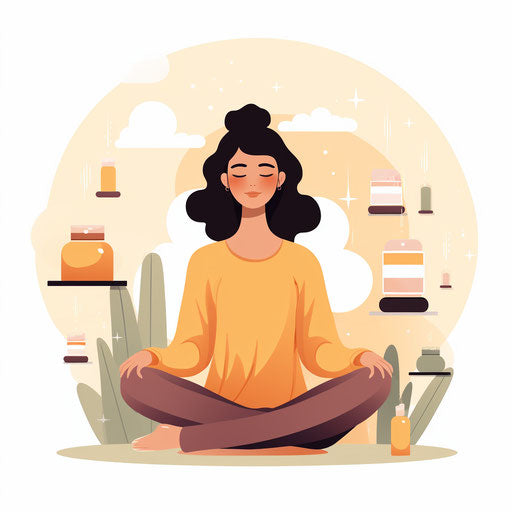 Minimalist style self care illustration on white background