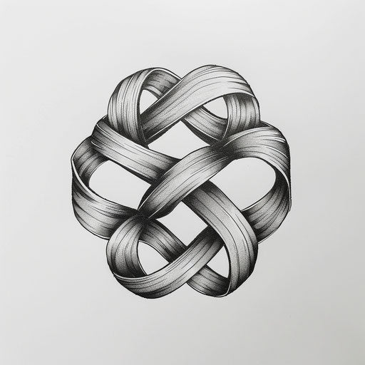 Eternal love knot in minimalist tattoo style