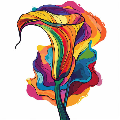 Retro-inspired clipart tattoo sketch of a calla lily