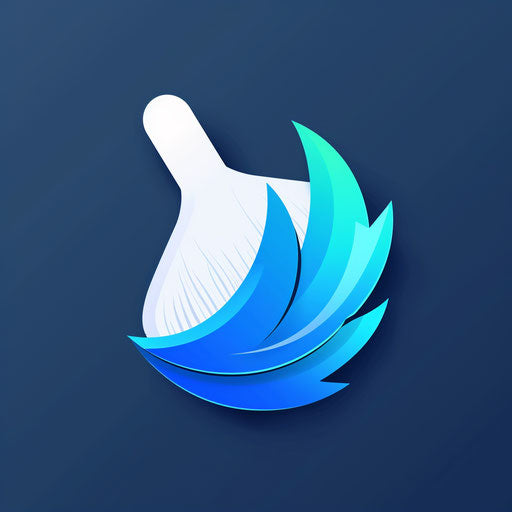 White and blue cleaning company logo with gradient, fresh background