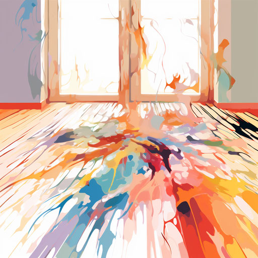 Floor illustration in the style of Impressionistic Art