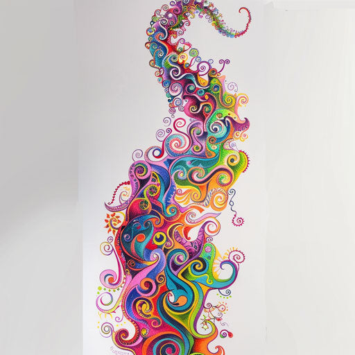 Psychedelic spine tattoo design